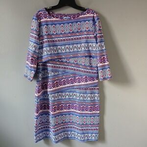 J. Mclaughlin Women's Size XL Dress Nicola Crete‎ Brocade Striped Knee Length